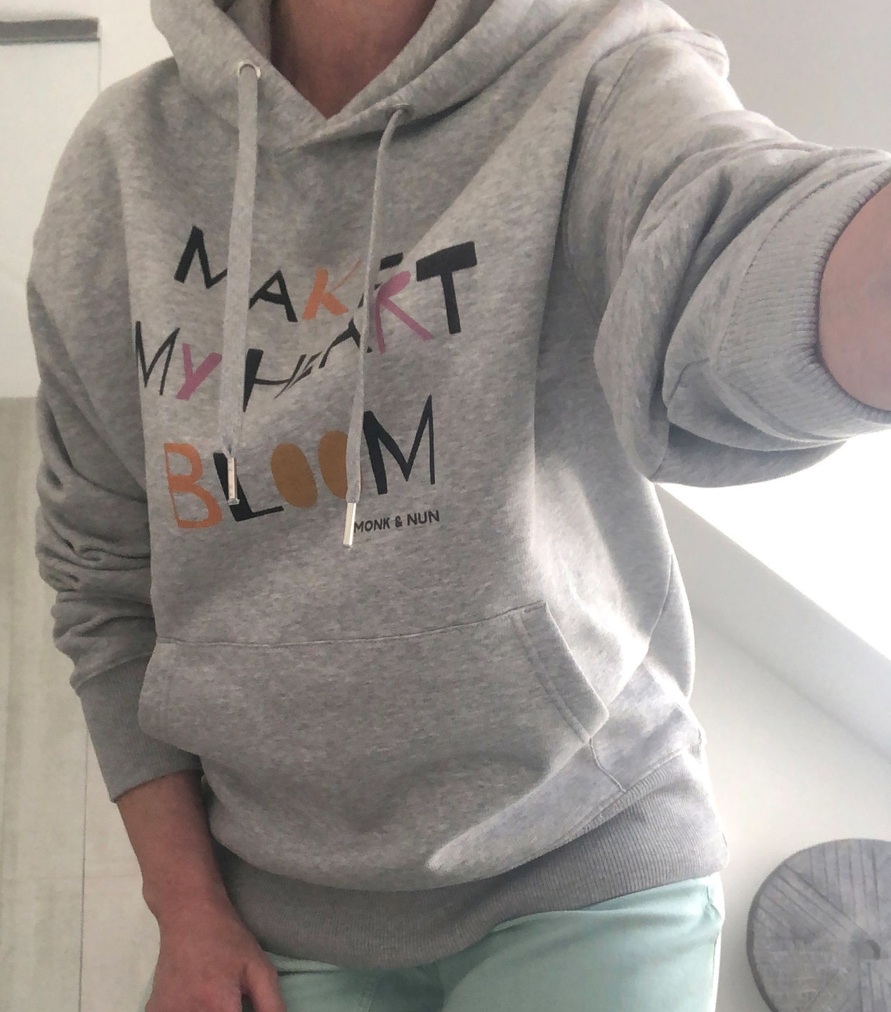 Customer photo review of Unisex Hoodie oversized fit "MAKE MY HEART BLOOM"