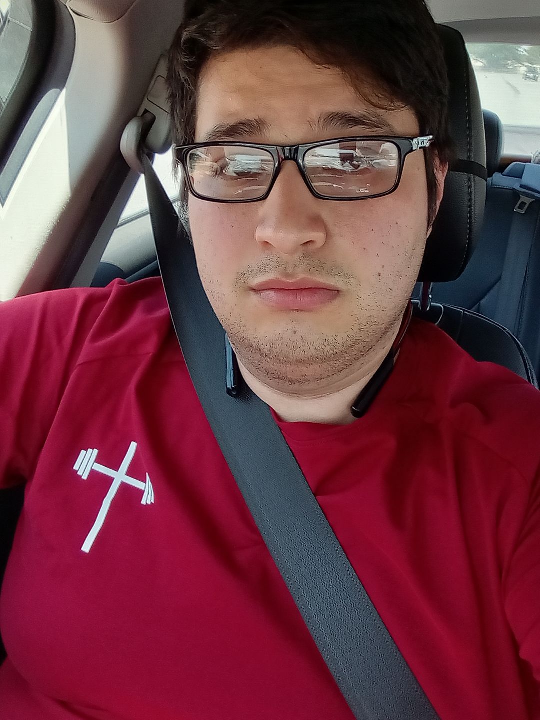 Customer photo review of Long Sleeve Performance Tee - Maroon