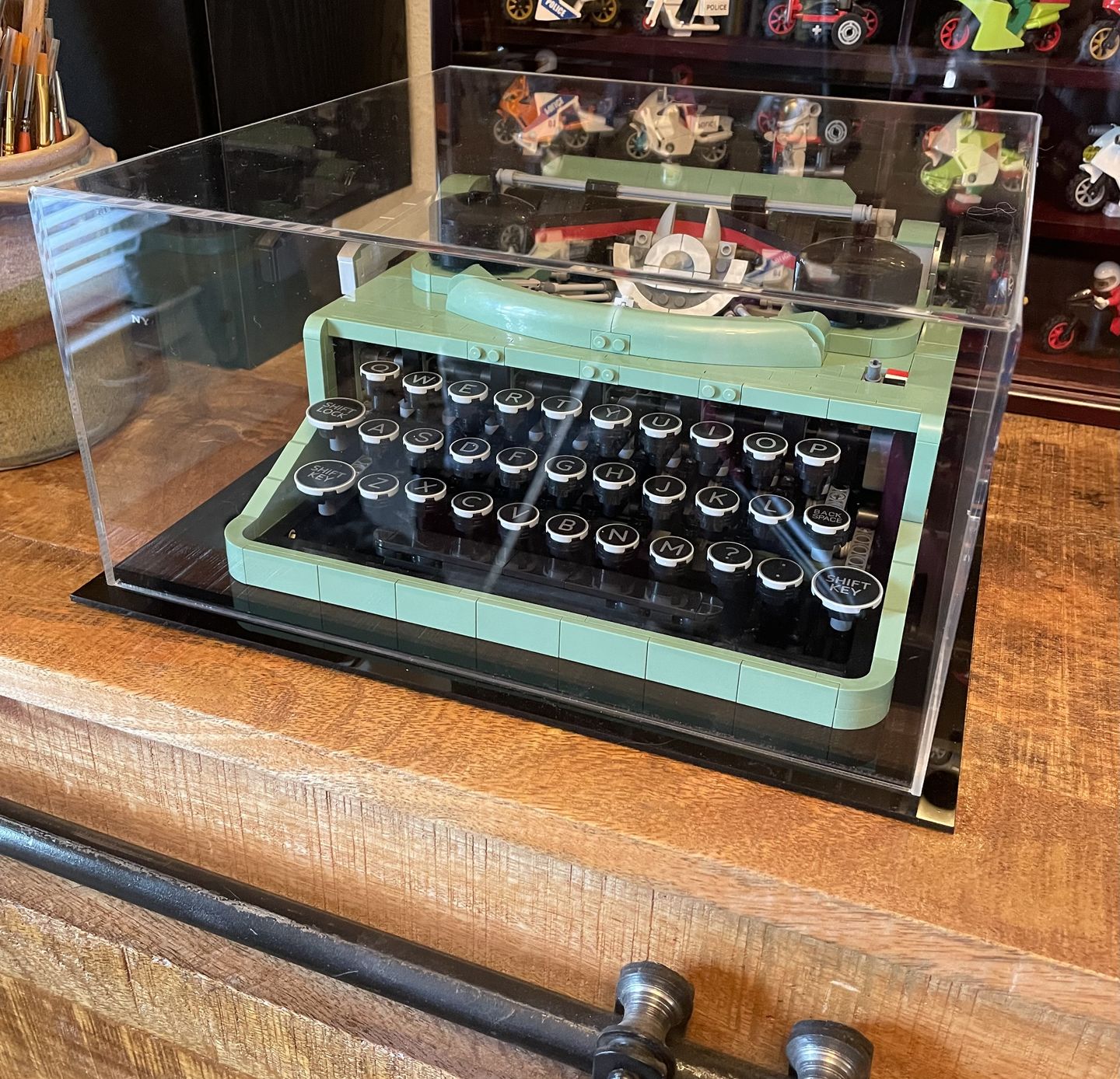 Customer photo review of Versatile Acrylic Display Cases with Double Sheet Base with Clear Case