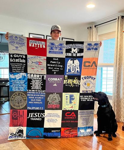 T-shirt quilt from mooresville high school by April from NC