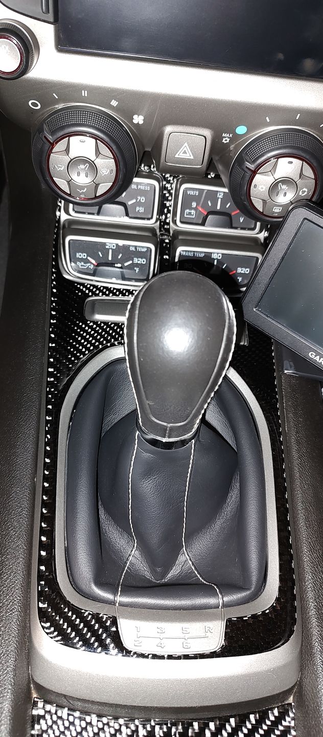 Customer photo review of Carbon Fiber Center Console Overlay for  Chevrolet Camaro 2010-2015
