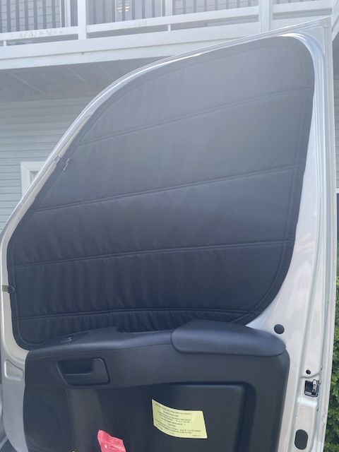 Customer photo review of Promaster - Front Door Shades (set)
