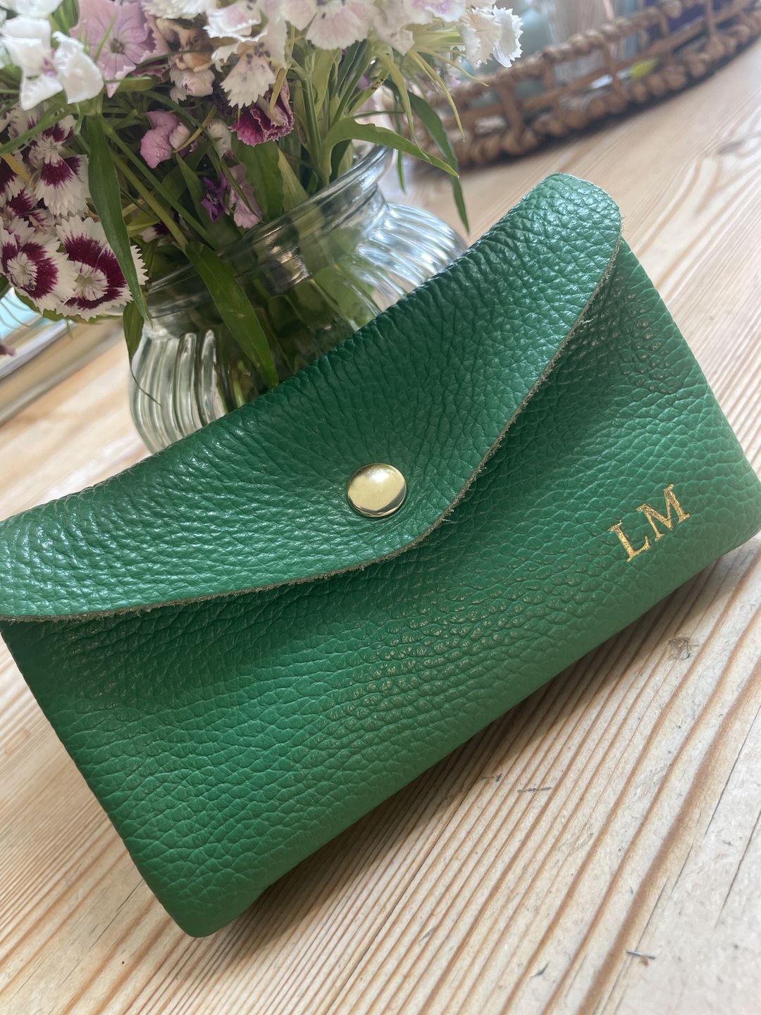 Customer photo review of Medium Popper Leather Purse