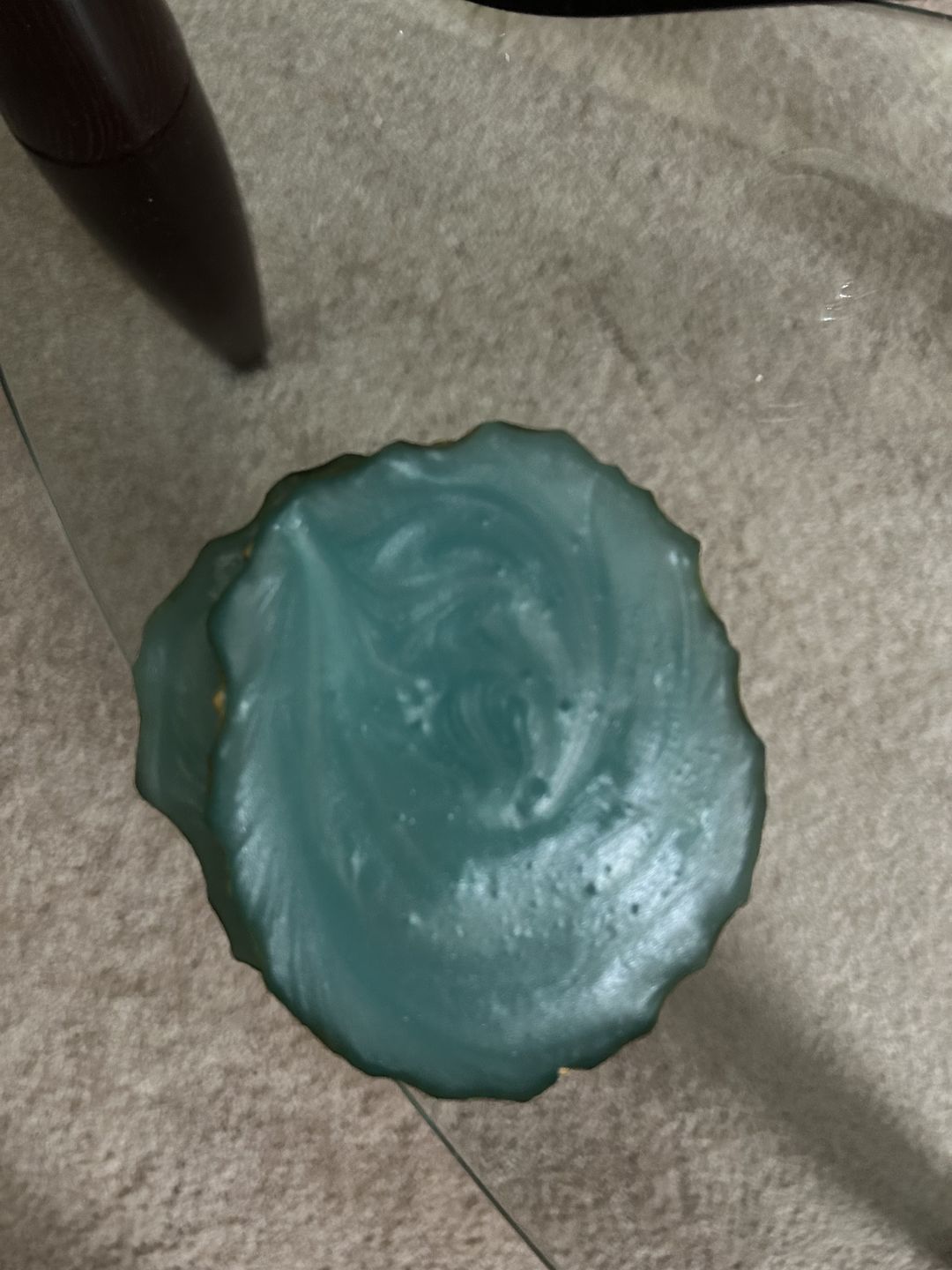 Customer photo review of Glamour CoasterColor: AquaSize: 4" RoundSet of 4