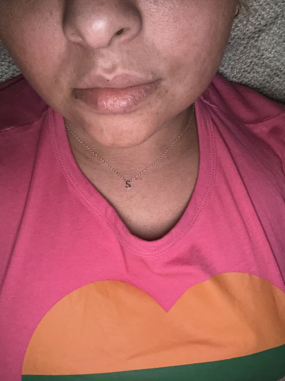 Customer photo review of The Original Single Initial Letter Necklace