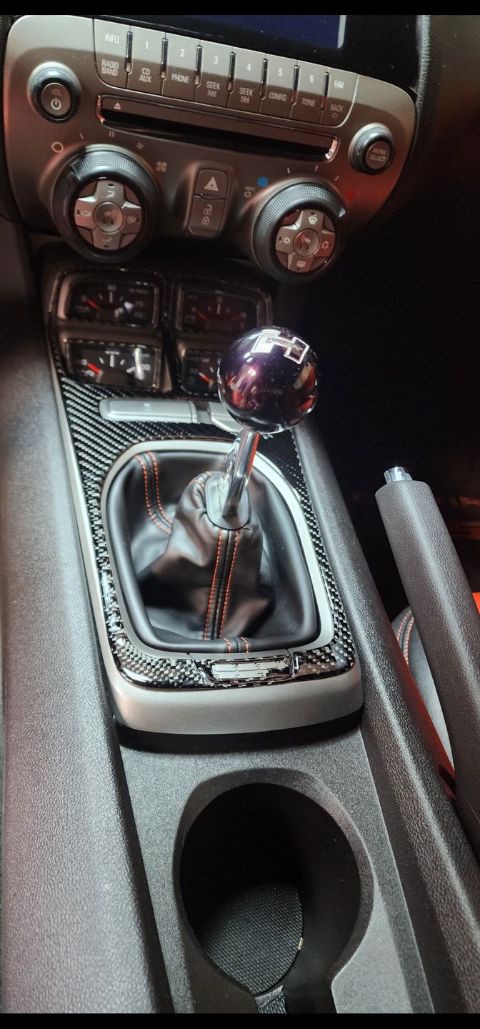 Customer photo review of Carbon Fiber Center Console Overlay for  Chevrolet Camaro 2010-2015