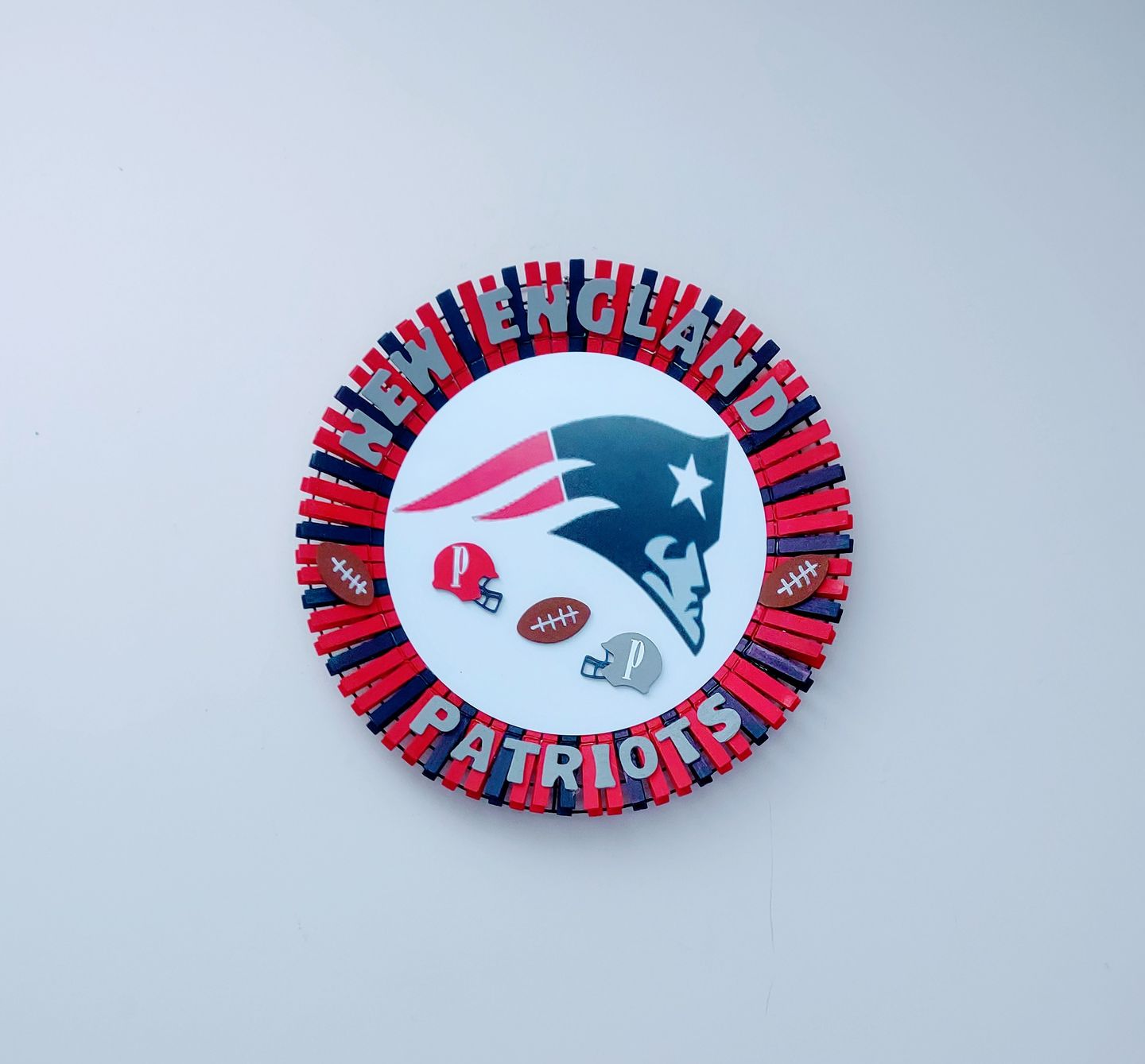 Customer photo review of Unfinished Wood Football Helmet Shape - NFL DIY Helmet - Craft - up to 24"