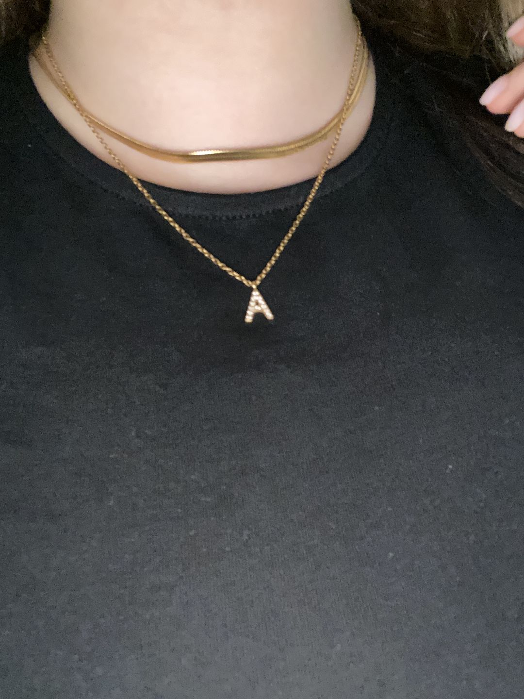 Customer photo review of Dots Letter Halskette | 18K vergoldet