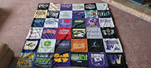 T-shirt quilt featuring university of washington huskies by Lynn from WA