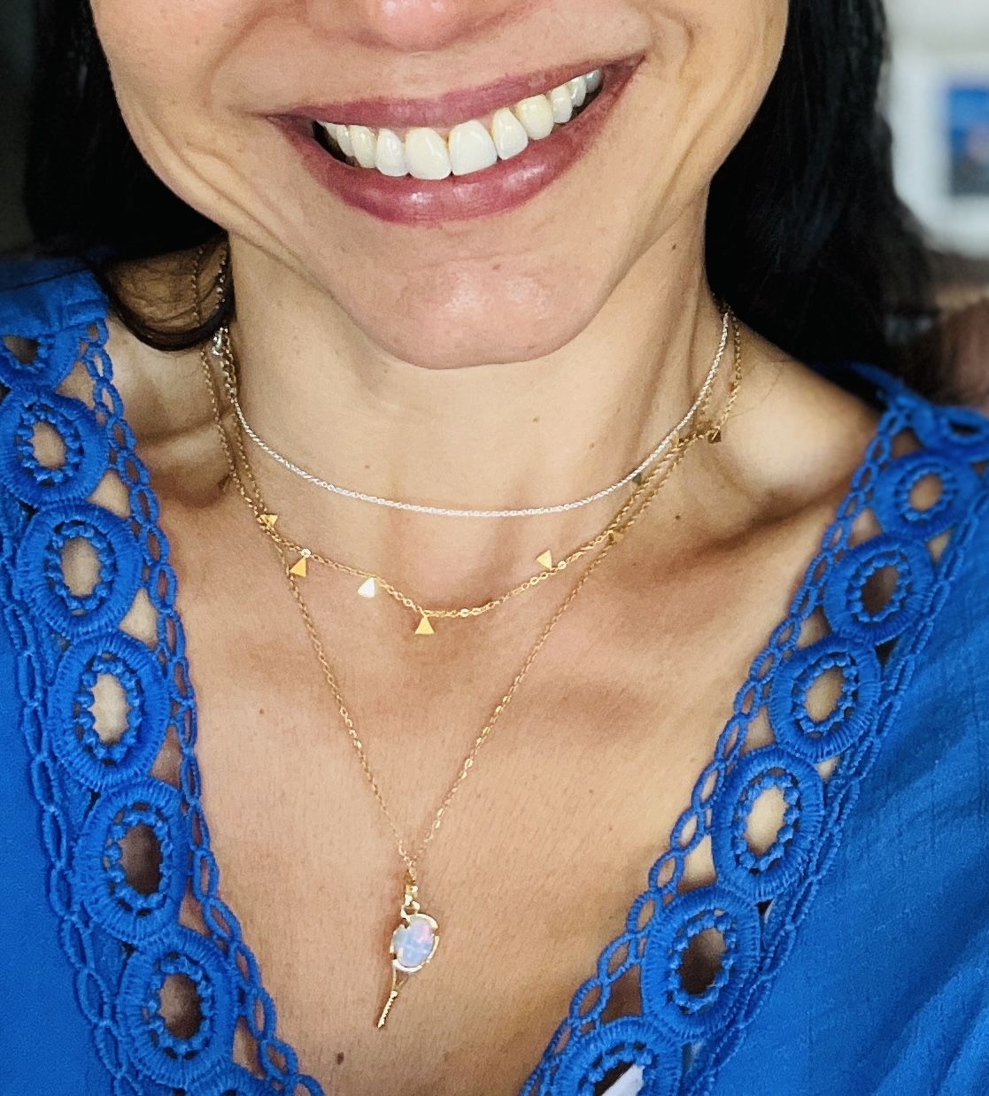 Customer photo review of Tennis Racket Pendant Necklace