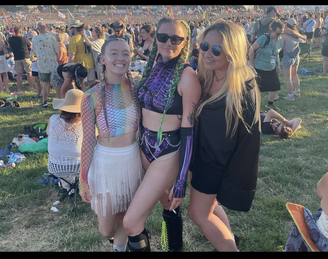 Customer photo review of Purple Skeleton Booty Shorts Set