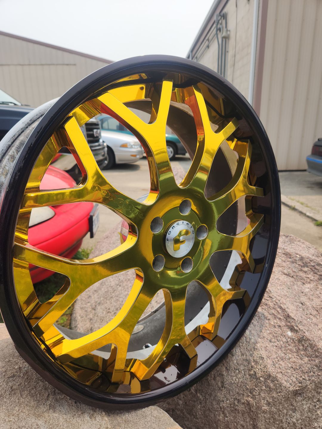 Customer photo review of Mirror Chrome Gold Vinyl Wrap