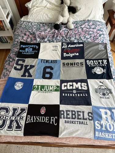 T-shirt quilt featuring sonics basketball team, rebels basketball team by Christine from RI