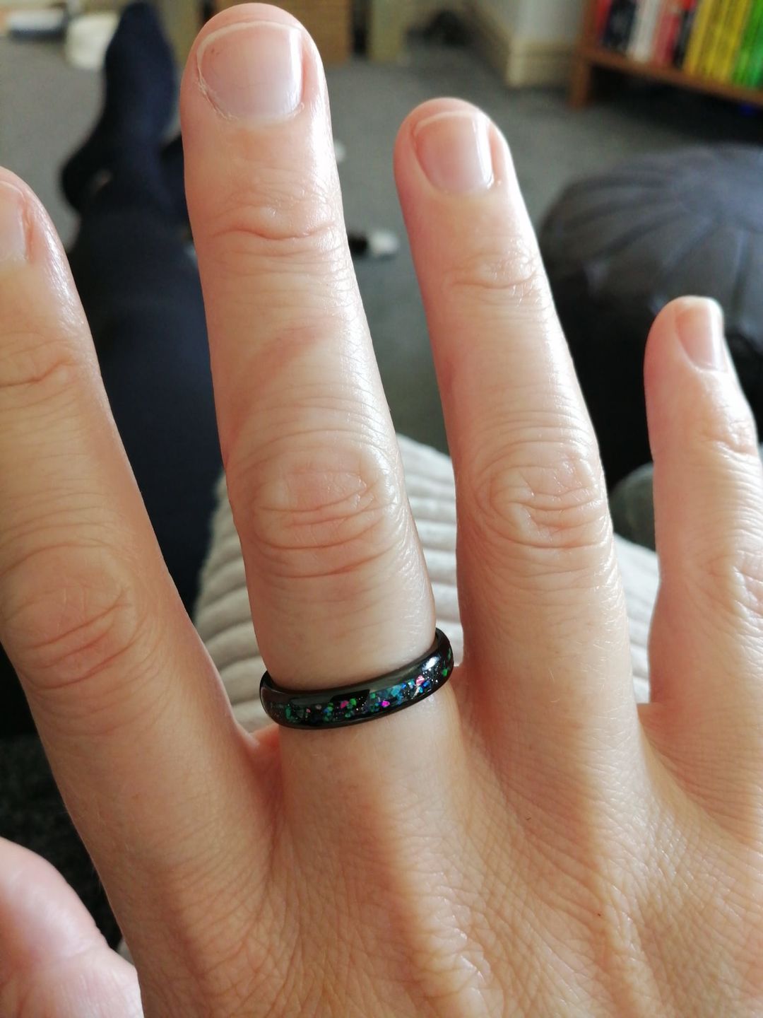 Customer photo review of The Black Opal 4mm Wonder Ring