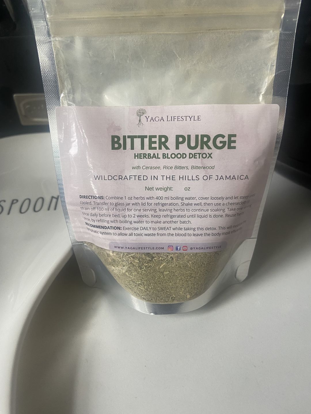 Customer photo review of Bitter Purge Herbal Detox - Alkaline Blood Cleansing Herbs