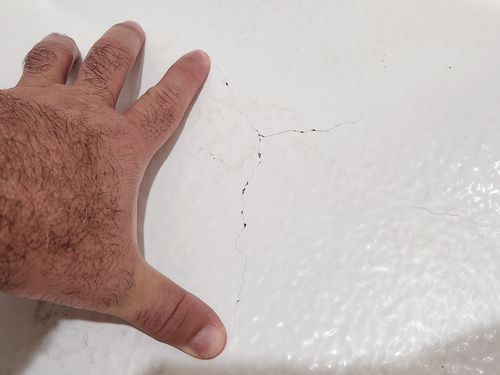 Customer photo review of Level 3 Tub Repair Kit: Floor Crack