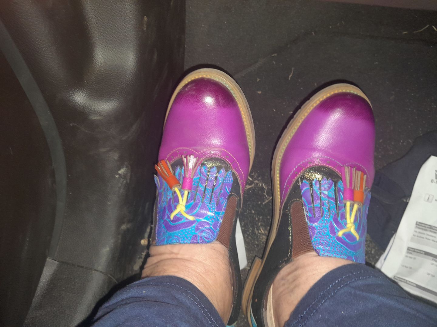 Customer photo review of Bohemian Painted  Brogue Genuine Leather Shoes