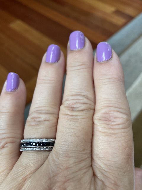 Customer photo review of Pave CZ Eternity Ring in Sterling Silver