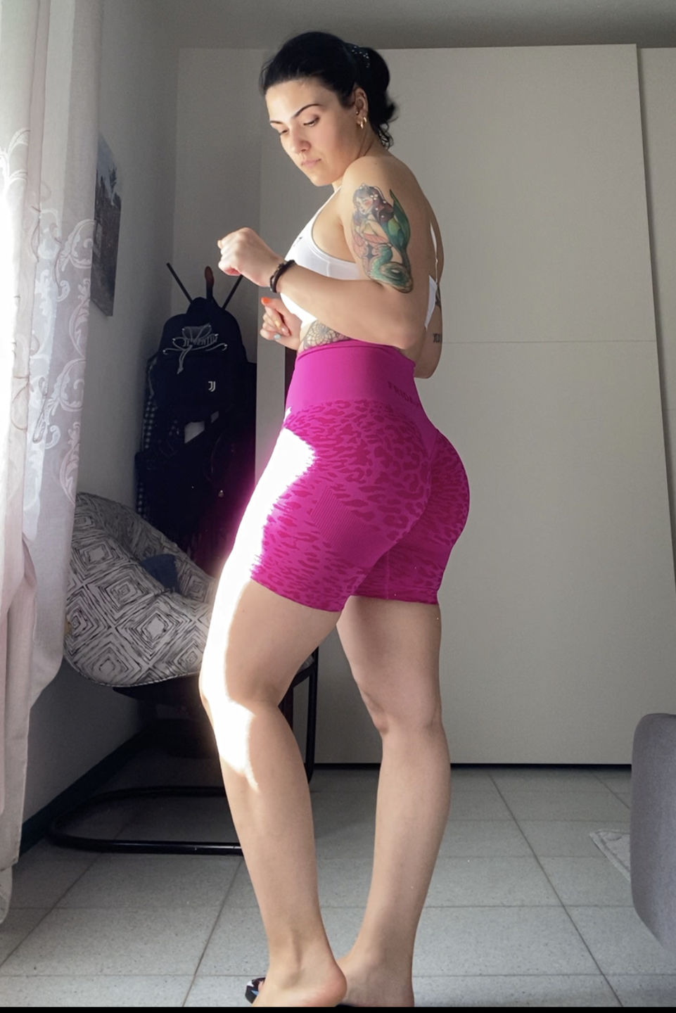 Customer photo review of Shorts Jungle Leopardo Fuxia