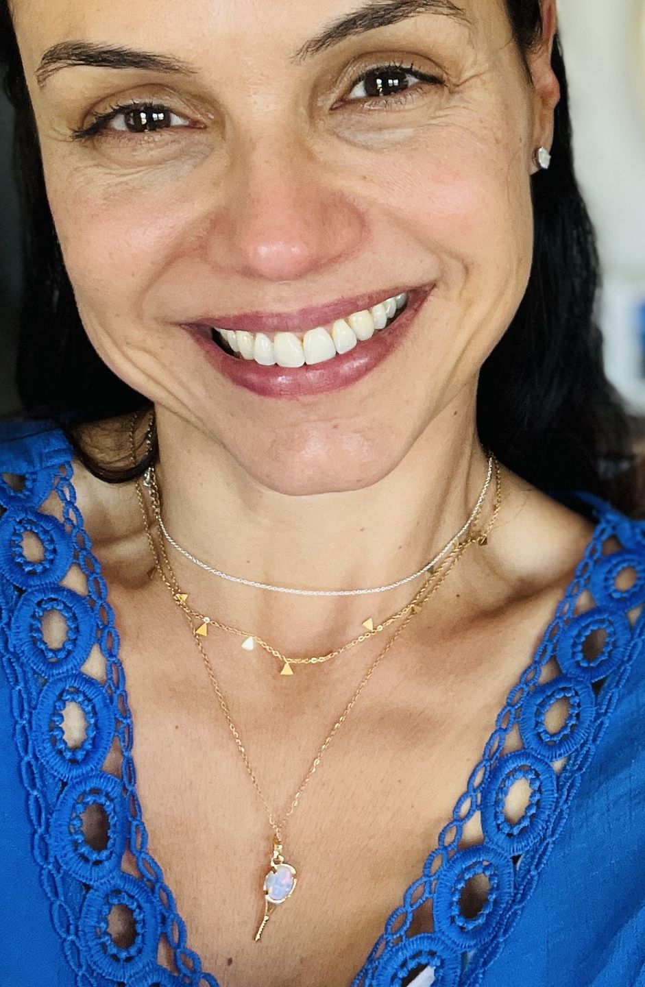 Customer photo review of Triangle Sprinkles Necklace