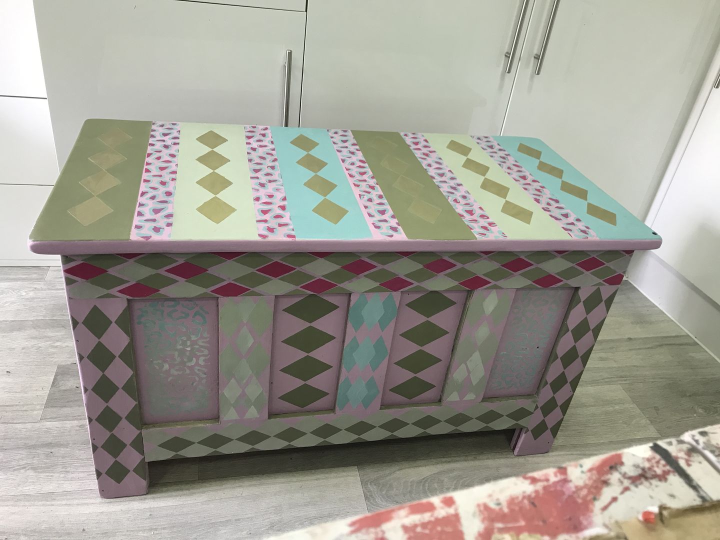 Customer photo review of HARLEQUIN Furniture Stencil