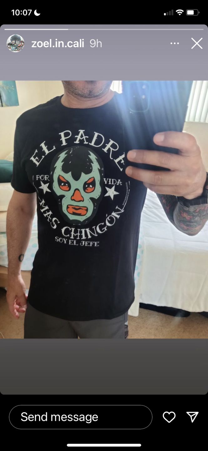 Customer photo review of El Padre Mas Chingon OG T-Shirt