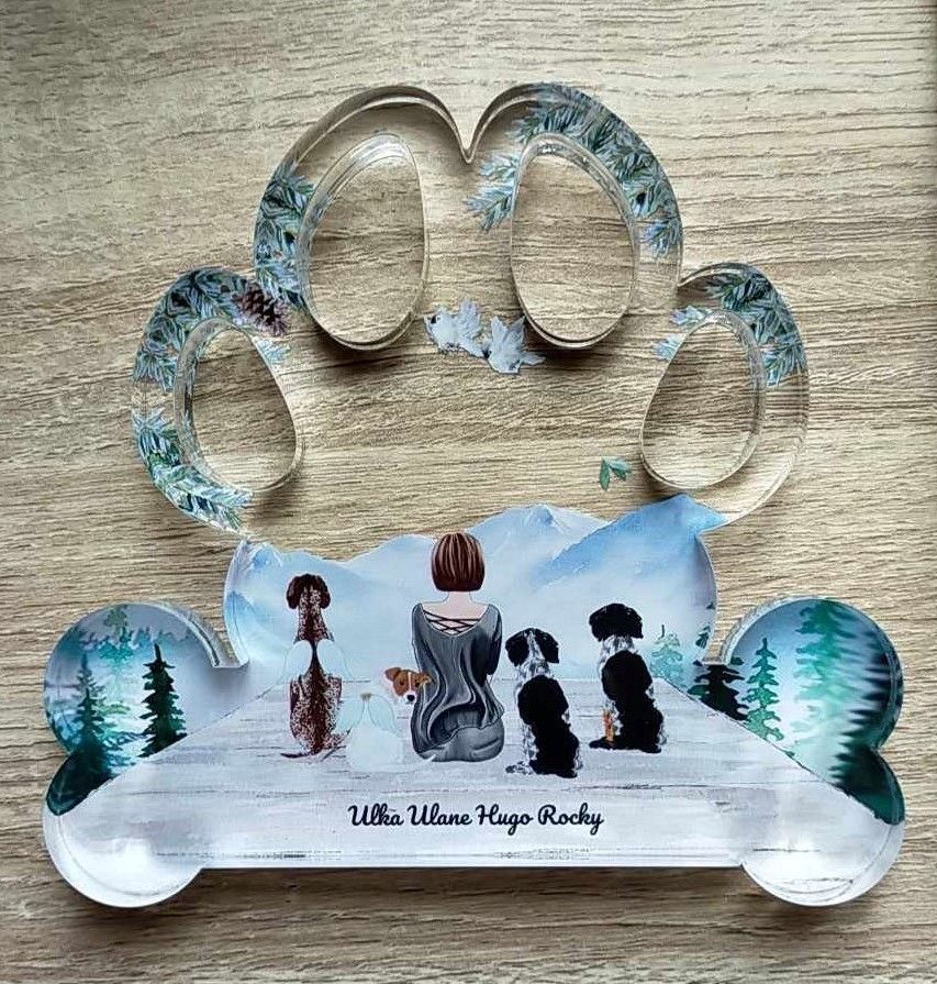Customer photo review of Meilleurs amis - Plaque acrylique forme patte personnalisée