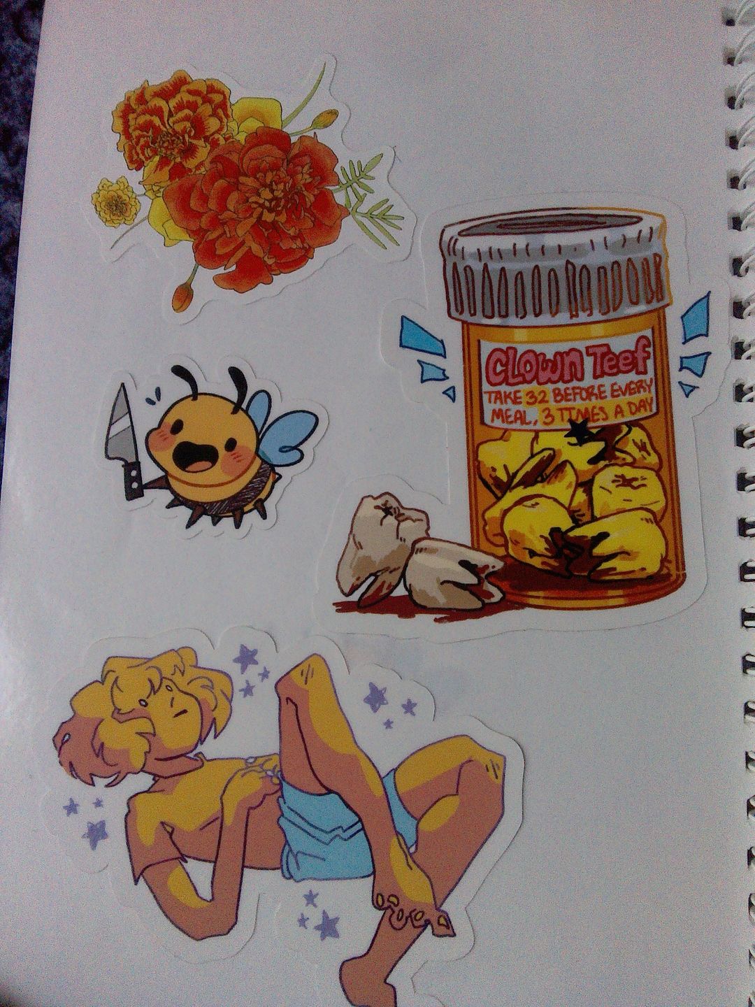 Customer photo review of Teeth Pills Stickers!