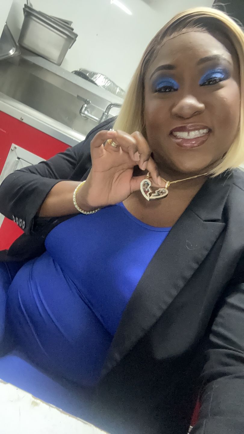 Customer photo review of Split heart Custom picture necklace
