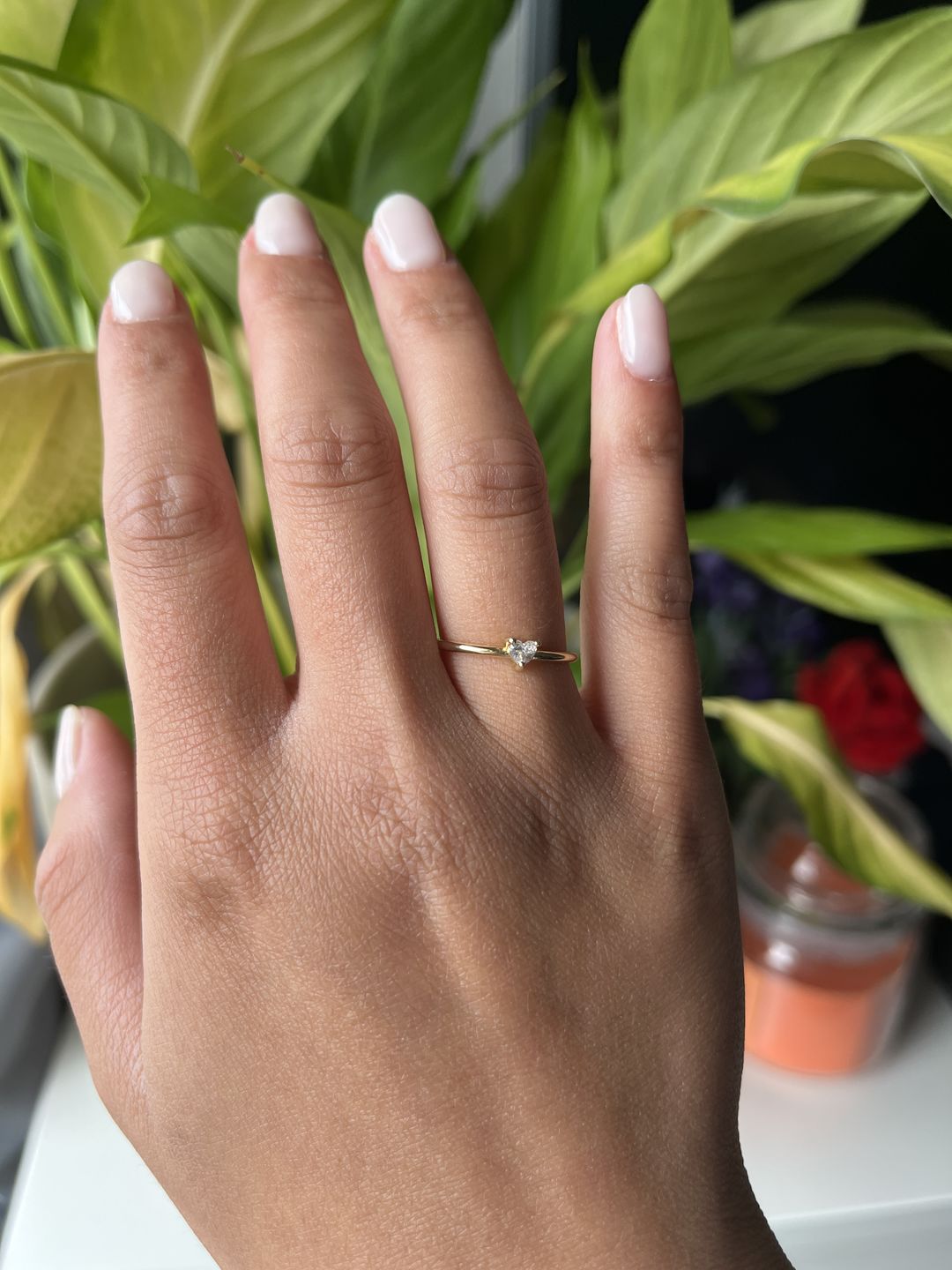 Customer photo review of 'Small Love' Crystal Heart Ring
