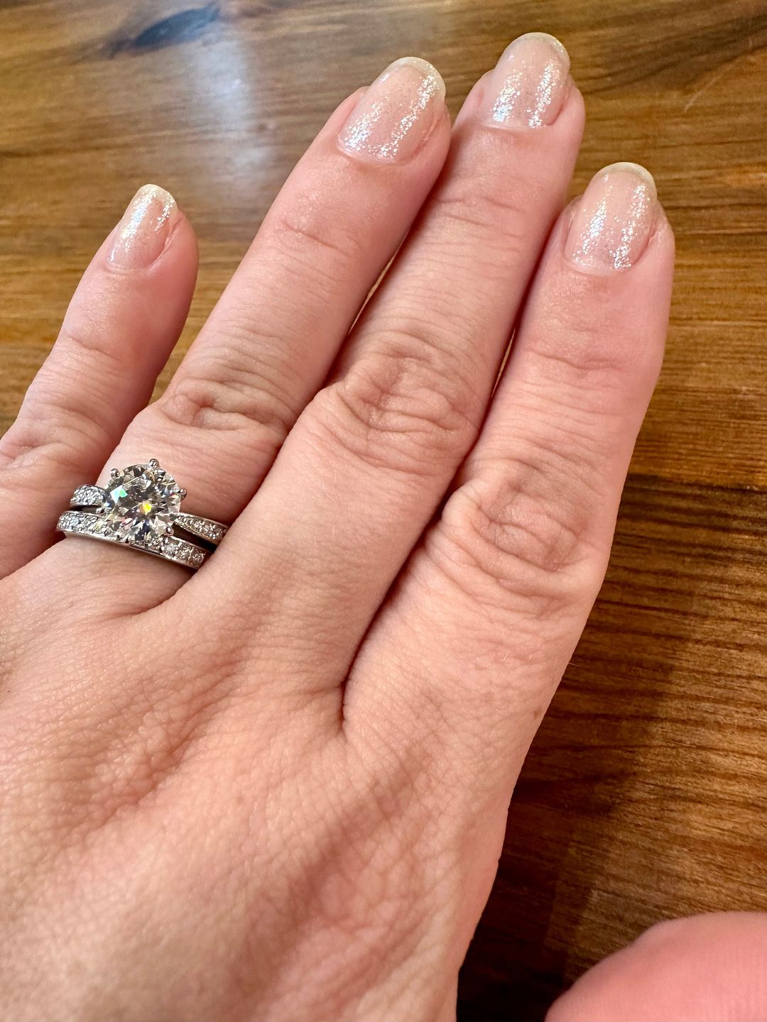 Customer photo review of Brilliant 2 CT Moissanite Ring Set