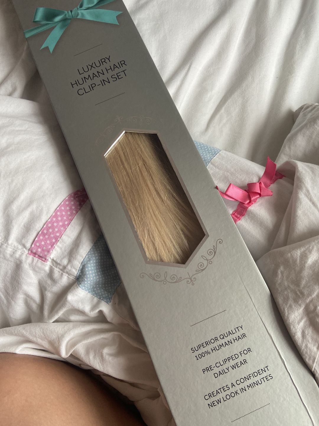 Customer photo review of 16" Lace Clip-in Human Hair Extension (140g)
