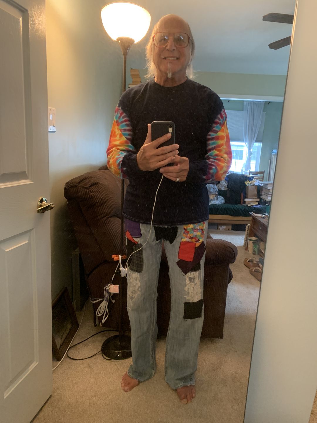 Customer photo review of Psychedelic Sleeves Tie Dye Long Sleeve T Shirt