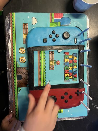 Customer photo review of Personalised Super Mario Brothers Inspired - Edible Icing Cake Wrap