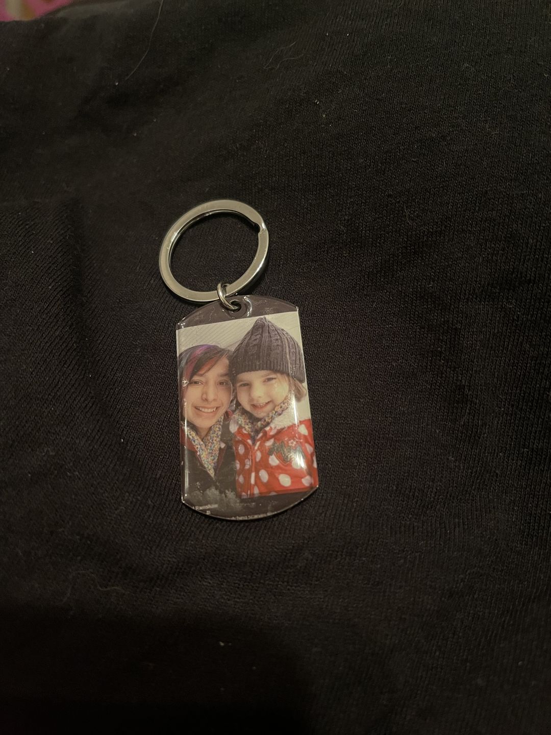 Customer photo review of I Will Carry You With Me Until, Personalized Keychain, Memorial Gifts, Custom Photo