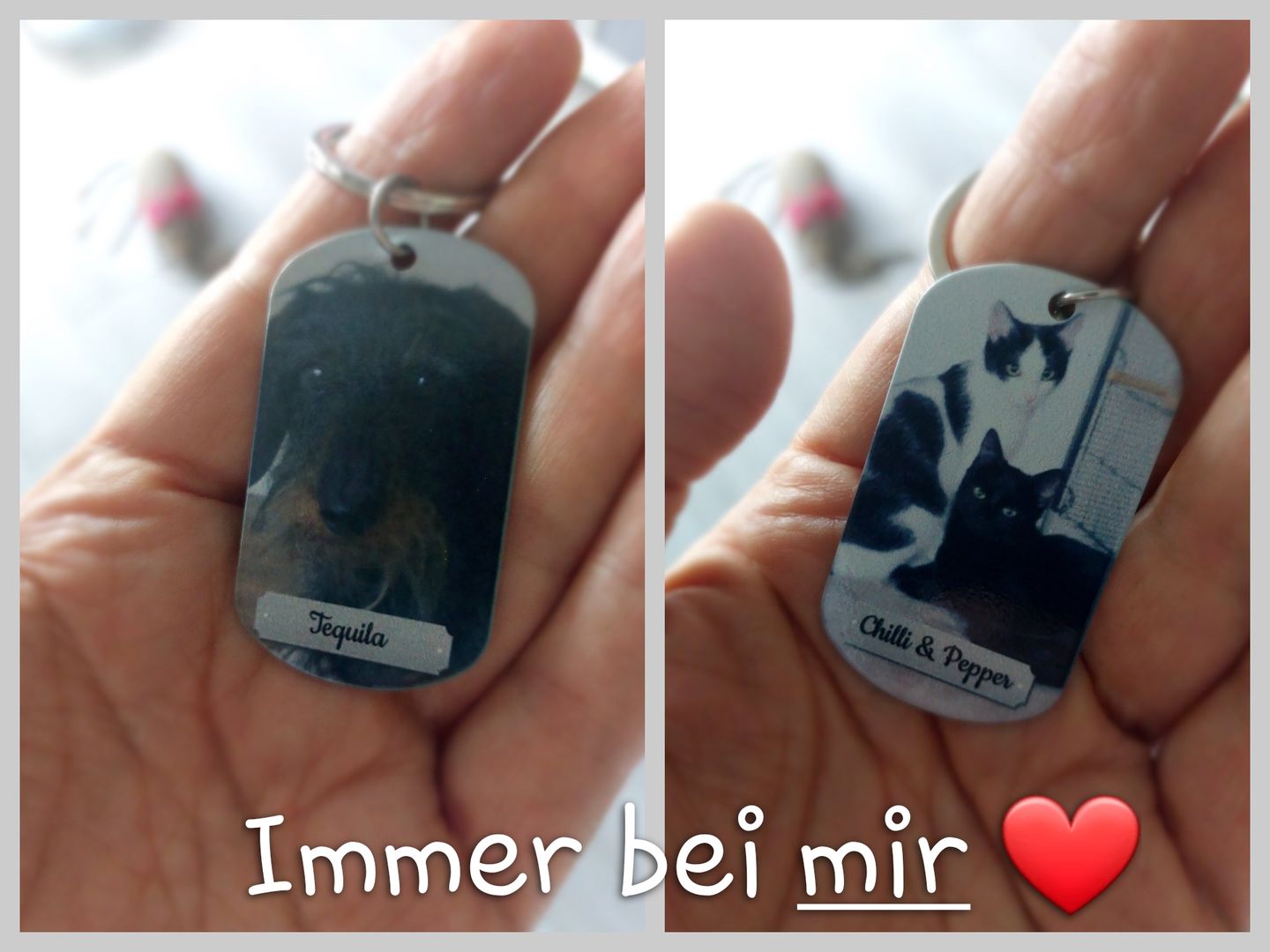 Customer photo review of Doppeltes Foto - Individueller Dog Tag Schlüsselanhänger