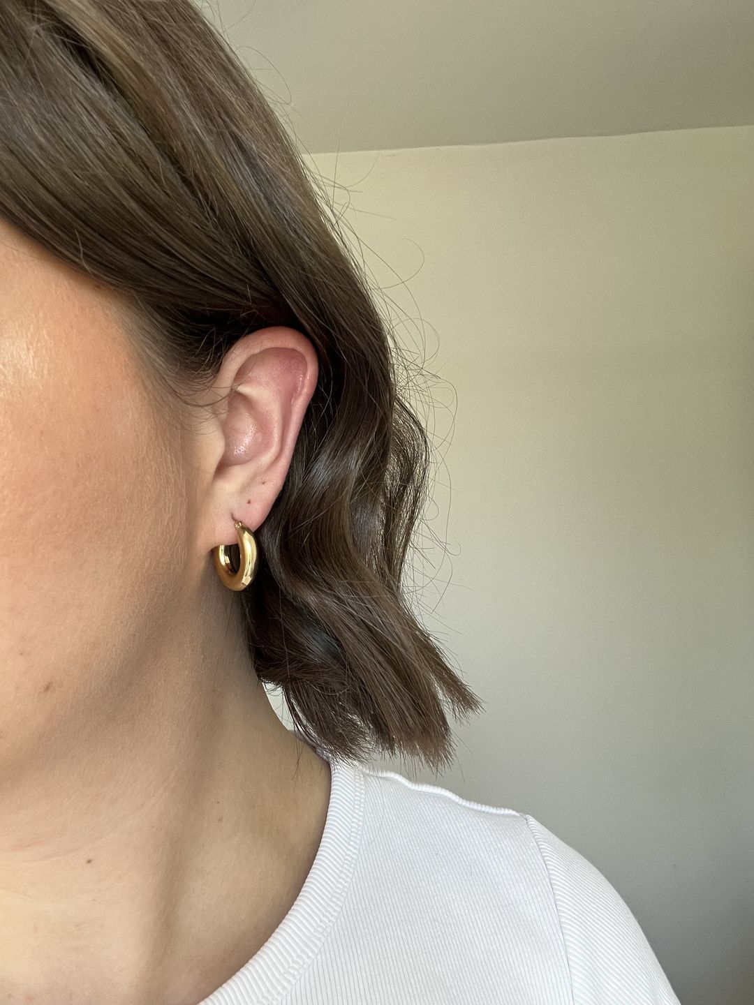 Customer photo review of Chubby Hoop Earrings