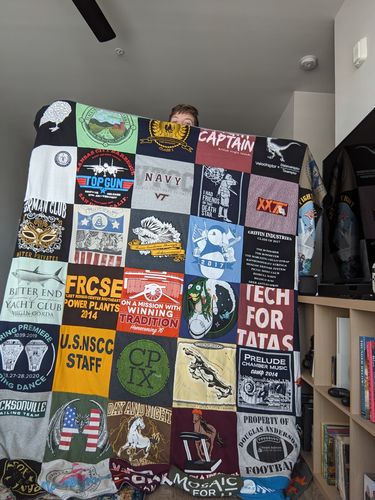 T-shirt quilt from virginia tech university by Vivian from SC
