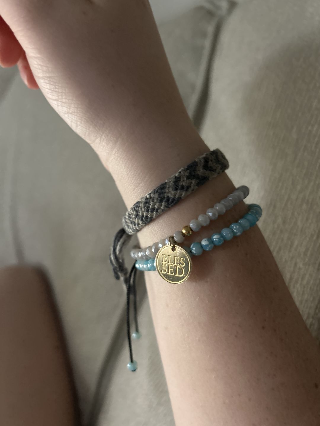 Customer photo review of Elastic Blessed Crystal Bracelet