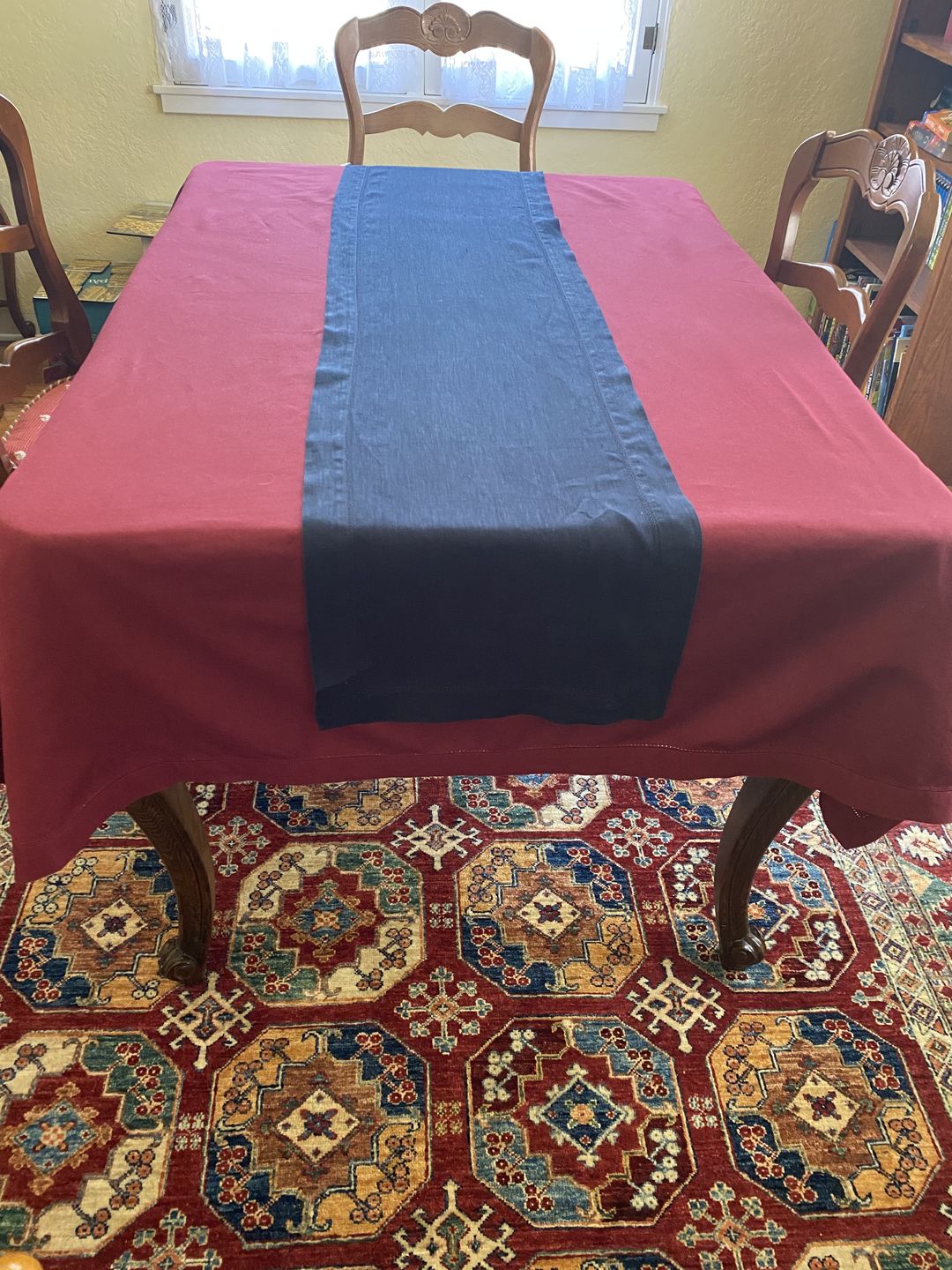 Customer photo review of Cotton Linen Hemstitch Tablecloth