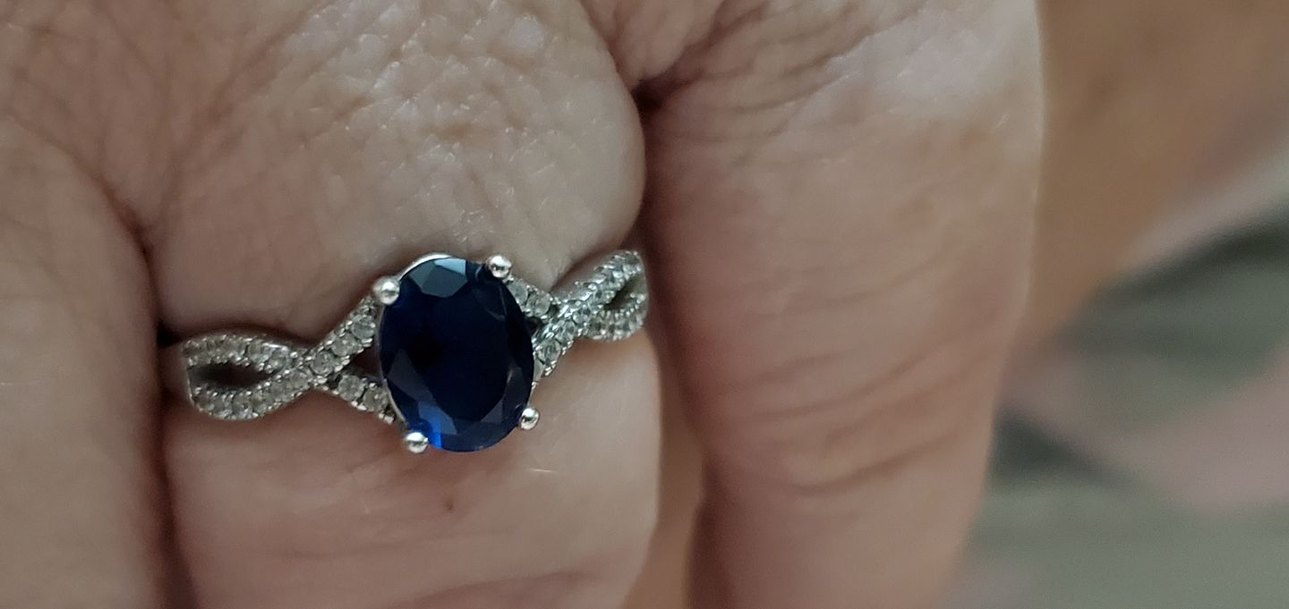 Customer photo review of Oval Birthstone Infinity Pave Sterling Silver Ring