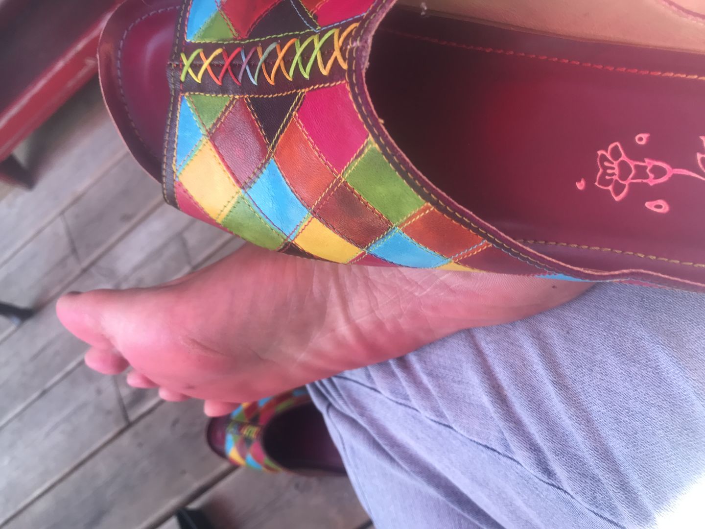 Customer photo review of Retro Handmade Printed Colorful Sandals