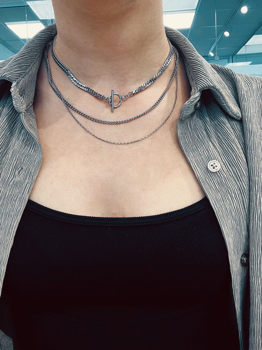 Customer photo review of Jude Necklace - Silver