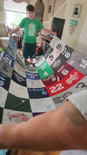 T-shirt quilt from st. bernadette school by Nicole from PA