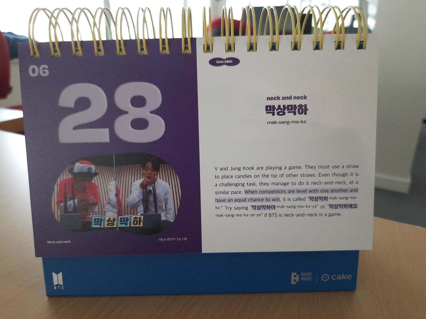 Customer photo review of BTS - 365 BTS DAYS KOREAN EXPRESSIONS CALENDAR