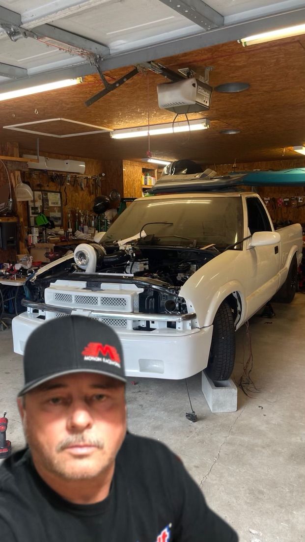 Customer photo review of Black/Gray Flex Fit Mesh Trucker Hat 95-114