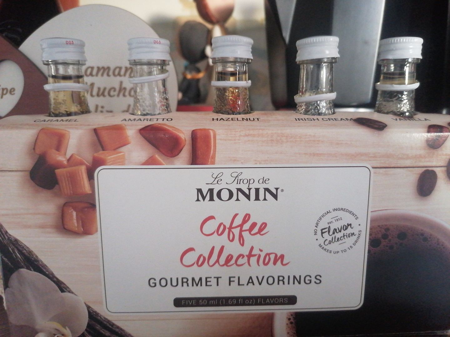 Customer photo review of Syrup Monin Coffee Collection 5 Sabores de 50 Ml c/u