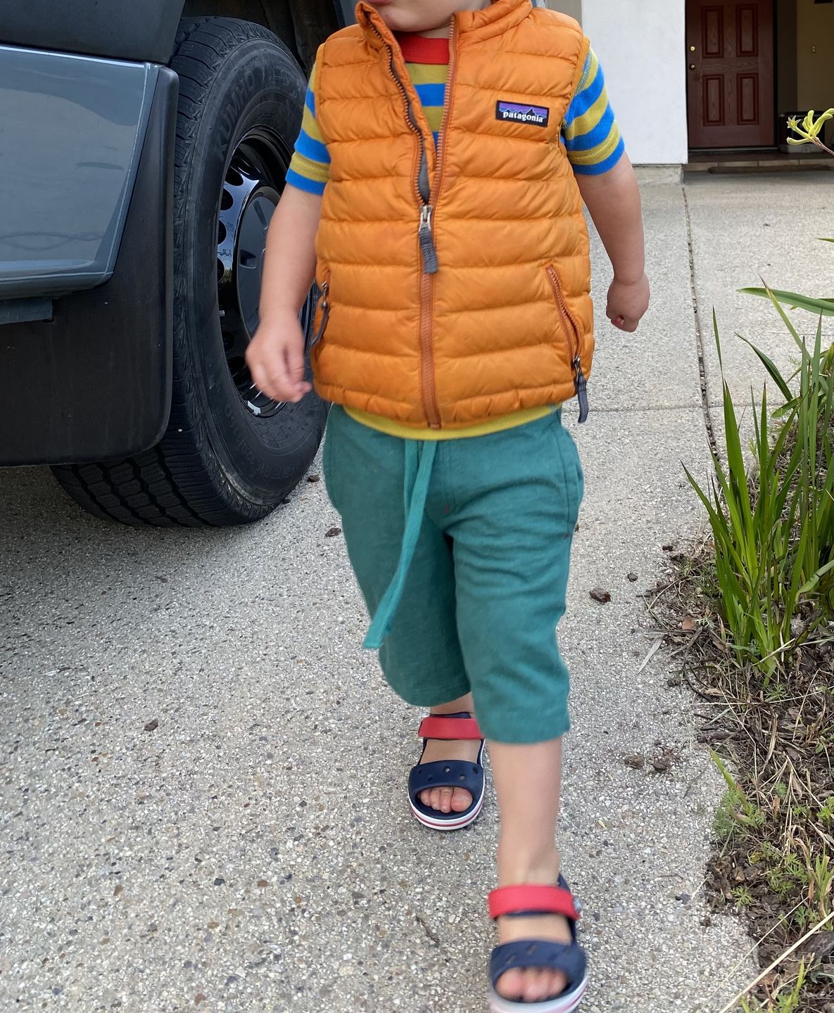 Customer photo review of Teal Marl Comfy Jogger Shorts