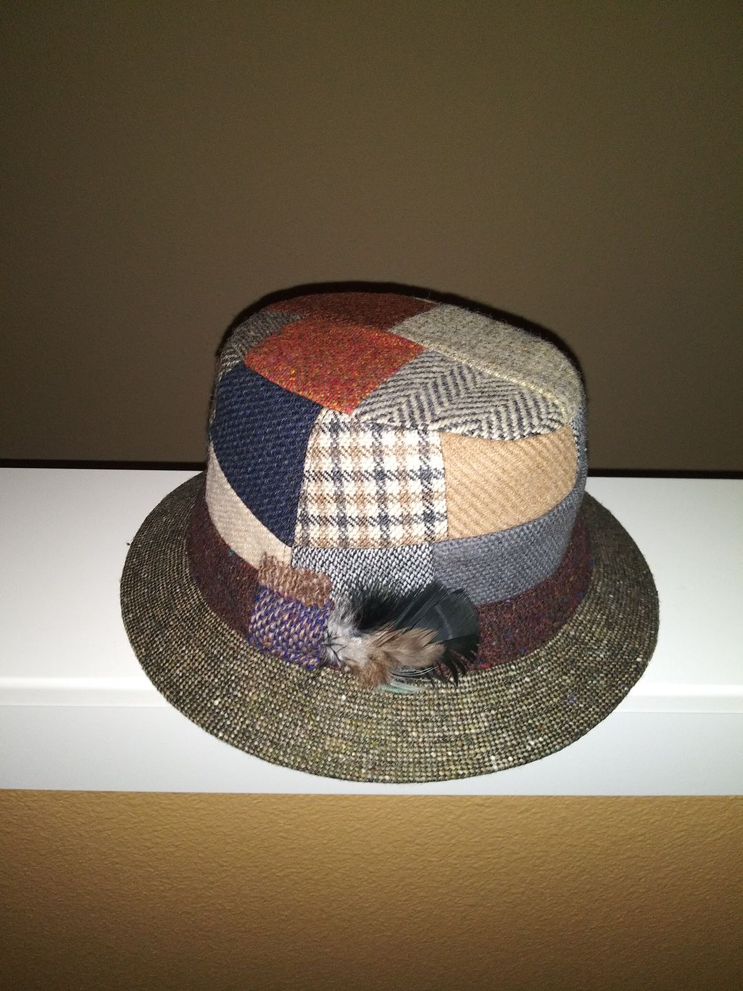 Customer photo review of Walking Hat Patchwork Tweed