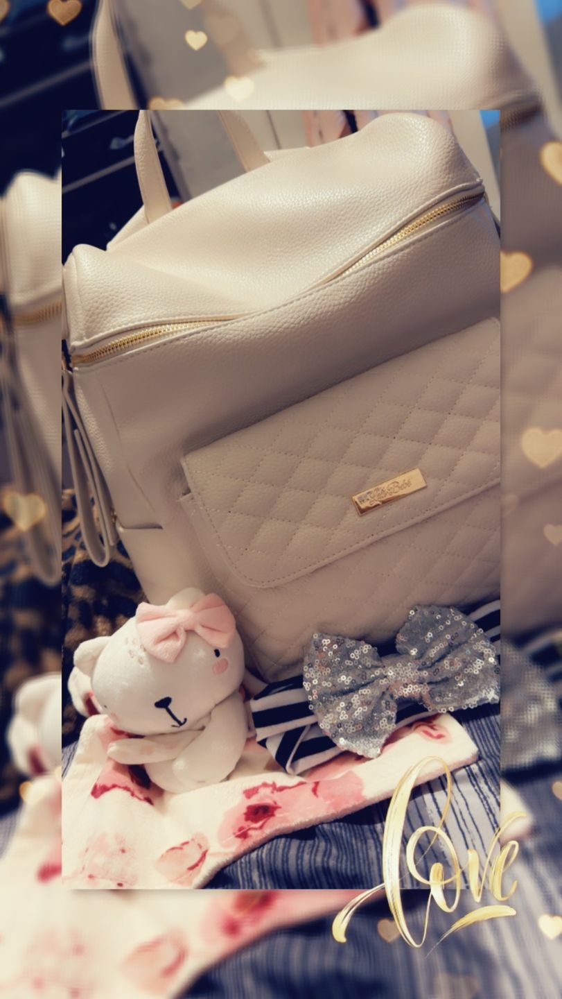Customer photo review of Monaco Diaper Bag | Pearl White